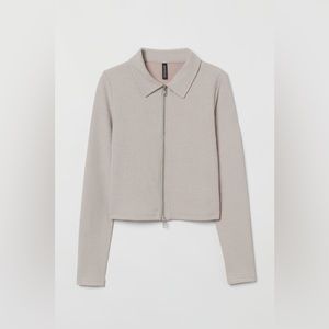 H&M Divided Collared Cardigan - Light Beige - XS